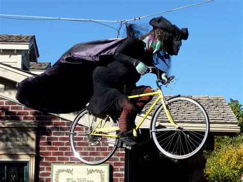 Monstrous witch from the west riding a bicycle